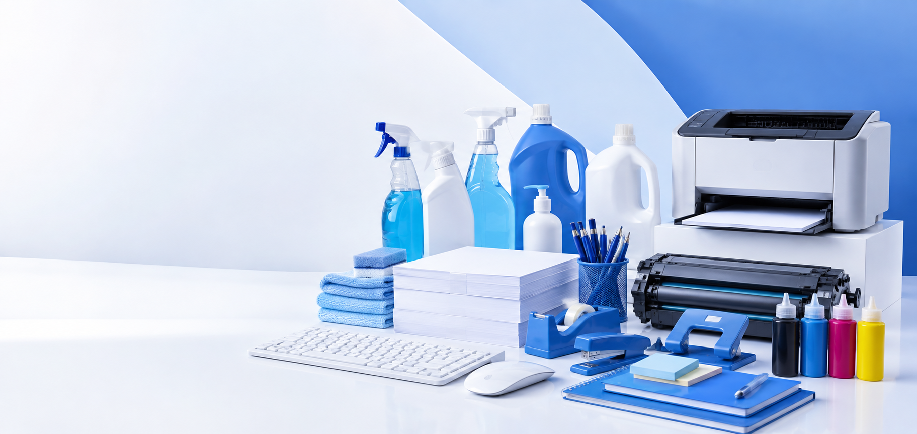 Produtos de limpeza, escritório, papel, informática e impressão